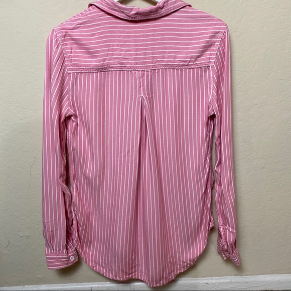 🌟BeachLunchLounge Pink Stripe Button Down Shirt XS - Picture 6 of 6